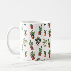 Santa Plants Christmas Pattern Coffee Mug
