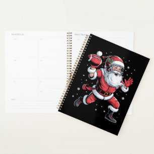 Santa Playing American Football Christmas  Planner