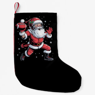 Santa Playing American Football Christmas  Small Christmas Stocking