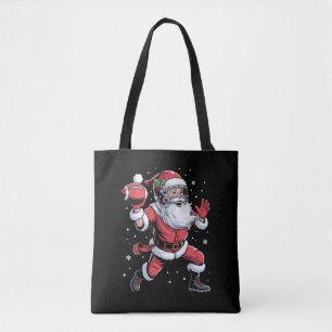 Santa Playing American Football Christmas  Tote Bag