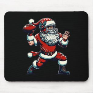 Santa Playing American Football Christmas Women Me Mouse Pad