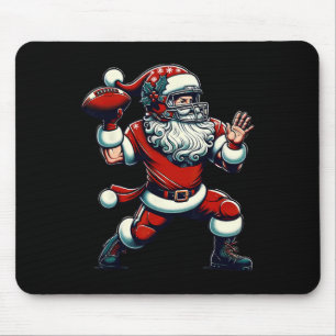 Santa Playing American Footll Christmas Women Men  Mouse Pad