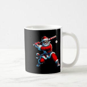 Santa Playing Baseball Men Boys Christmas Baseball Coffee Mug