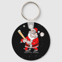 Santa Playing Baseball Pajama Shirt Baseball