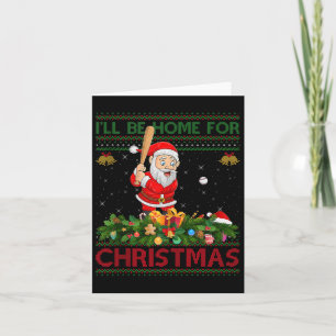 Santa Playing Baseball Ugly Xmas Sweater Style Chr Card