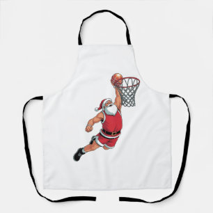 Santa Playing Basketball Christmas Sport Lovers  Apron