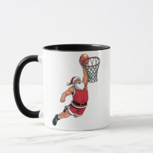 Santa Playing Basketball Christmas Sport Lovers  Mug