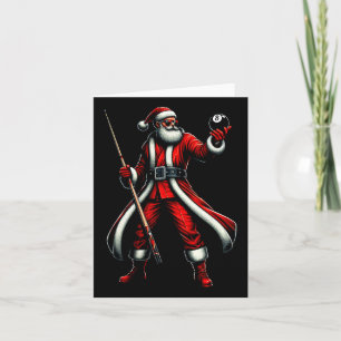 Santa Playing Billiards Men Boys Christmas Billiar Card