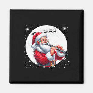 Santa Playing Clarinet Xmas Moon Costume Instrumen Magnet