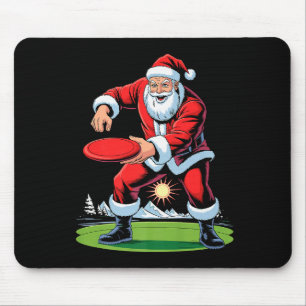 Santa Playing Disc Golf Funny Holiday Christmas Xm Mouse Pad