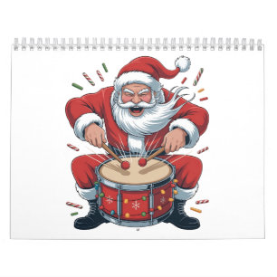Santa Playing Drums Christmas Drummer Xmas Calendar