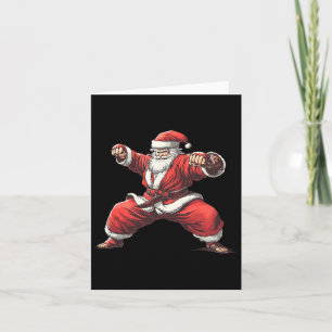 Santa Playing Funny Martial Arts Lover Christmas X Card