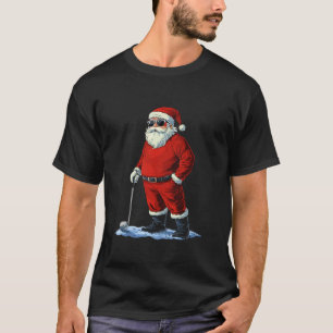 Santa Playing Golf Christmas Golfer Xmas T-Shirt