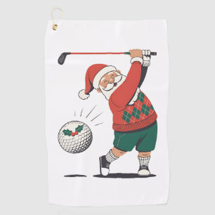 Santa Playing Golf Christmas Player Golfer  Golf Towel