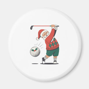 Santa Playing Golf Christmas Player Golfer  Magnet