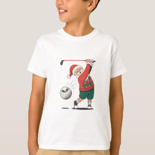 Santa Playing Golf Christmas Player Golfer  T-Shirt