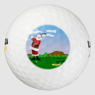 Santa Playing Golf Golf Balls