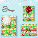 Santa Playing Golf In Florida Christmas Ogee Wrapping Paper Sheet<br><div class="desc">Introducing our whimsical Ogee Christmas Golf Pattern Wrapping Paper! Santa is playing out of a water hazard, with Reindeer and Flamingo is trusted caddy lending a hand. With Santa's Elf holding the pin, it's perfect for golfers who adore the sport and enjoy a touch of holiday cheer. A delightful choice...</div>