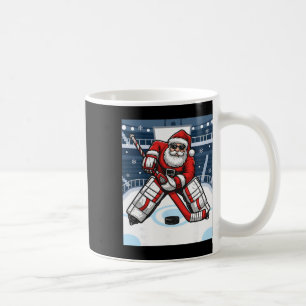 Santa Playing Ice Hockey Goalie Christmas _1 Coffee Mug