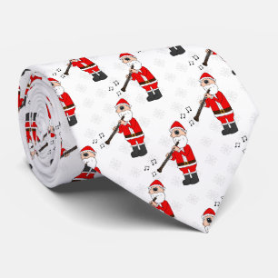Santa Playing Oboe Christmas Oboist Musician Tie
