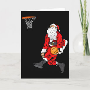 Santa Playing Sketll Slam Dunk Christmas Gift Card