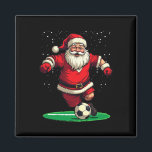 Santa Playing Soccer Christmas Football Fan  Magnet<br><div class="desc">Santa Playing Soccer Christmas Football Fan</div>