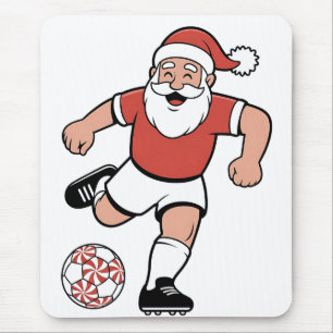 Santa Playing Soccer Christmas Player Sport  Mouse Pad