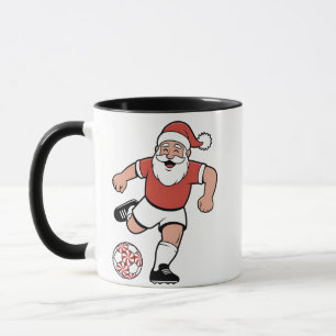 Santa Playing Soccer Christmas Player Sport  Mug