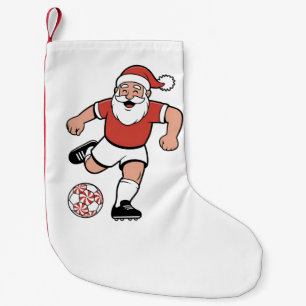 Santa Playing Soccer Christmas Player Sport  Small Christmas Stocking