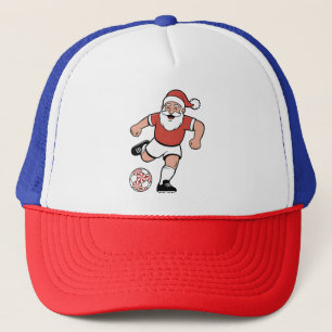 Santa Playing Soccer Christmas Player Sport  Trucker Hat