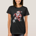 Santa Playing Soccer Funny Christmas Sport Lovers  T-Shirt<br><div class="desc">Santa Playing Soccer Funny Christmas Sport Lovers Holiday</div>