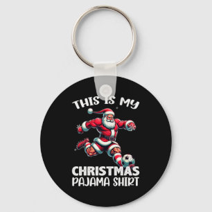 Santa Playing Soccer Srt, This Is My Christmas Paj Keychain