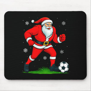 Santa Playing Soccer Xmas Funny Christmas Soccer S Mouse Pad
