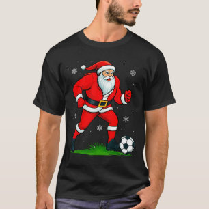 Santa Playing Soccer Xmas Funny Christmas Soccer S T-Shirt