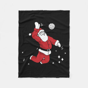 Santa Playing Volleyball Christmas Pajama Cool Spo Fleece Blanket