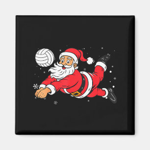Santa Playing Volleyball Christmas Pajama Cool Srt Magnet