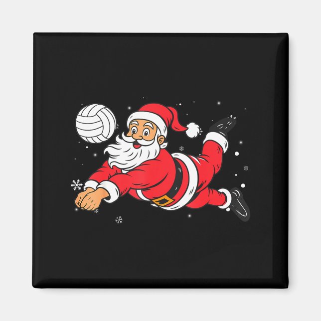 Santa Playing Volleyball Christmas Pajama Cool Srt Magnet (Front)