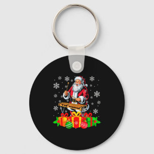 Santa Playing Xylophone Instrument Colorful Christ Keychain