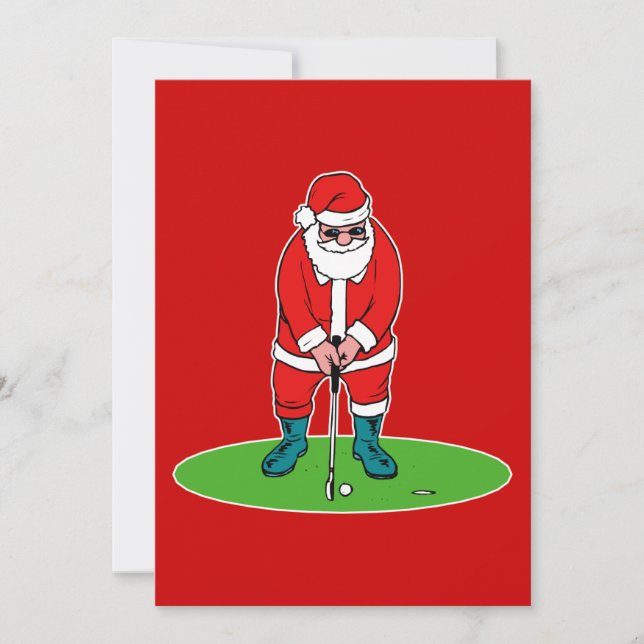 Santa plays golf invitation (Front)