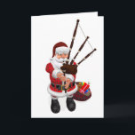 Santa Plays Scottish Great Highland Bagpipes Holiday Card<br><div class="desc">A Cantie Yule</div>