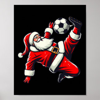 Santa Plays Soccer Bicycle Kick, Christmas Women M Poster