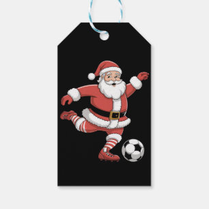 Santa Plays Soccer Christmas Sports Gift Tags