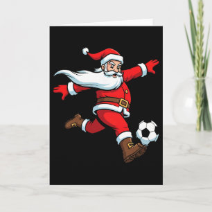 Santa Plays Soccer Christmas Sports Women Men Kids Card
