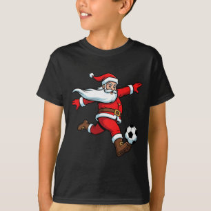 Santa Plays Soccer Christmas Sports Women Men Kids T-Shirt
