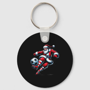 Santa Plays Soccer Christmas Srts Women Men Kids Keychain