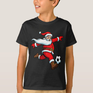 Santa Plays Soccer Christmas Srts Women Men Kids L T-Shirt