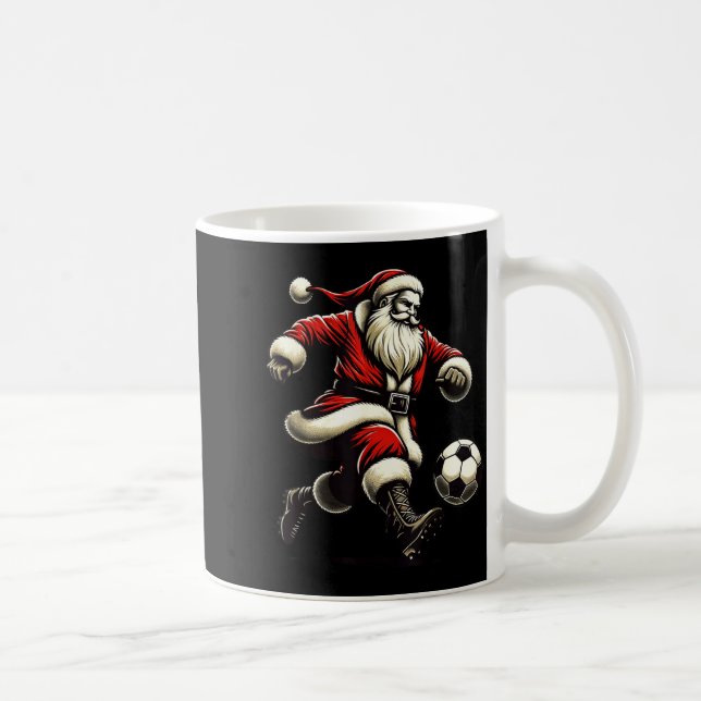 Santa Plays Soccer Srts, Xmas Christmas Women Men  Coffee Mug (Right)