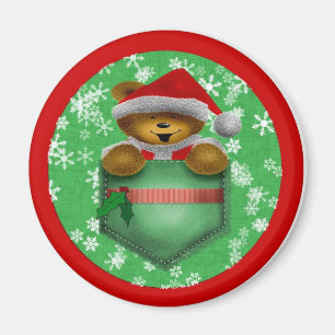 Santa Pocket Bear Magnet