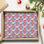 Santa Poinsettia Traditional Blue Red Christmas Tissue Paper<br><div class="desc">This fun and festive design features a hand drawn Santa Claus and poinsettia in classic red and blue for that cozy,  traditional holiday feeling with a hint of whimsy. Original art by Malissa Melrose.</div>