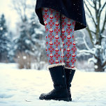 Santa Poinsettia Traditional Red Blue Christmas Leggings<br><div class="desc">This fun and festive design features a hand drawn Santa Claus and poinsettia in classic red and blue for that cozy,  traditional holiday feeling with a hint of whimsy. Original art by Malissa Melrose.</div>